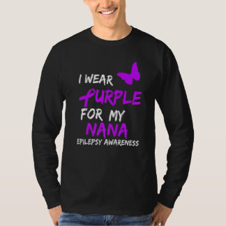 T-shirt Epilepsie Je Porte Du Purple Pour Mon Ruban Nana