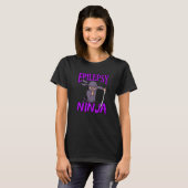 T-shirt Épilepsie Ninja Purple Ribbon Sensibilisation Mois (Devant entier)