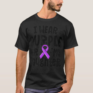 T-shirt Epilepsie Ruban Je Porte Violet Pour Ma Fille Awar