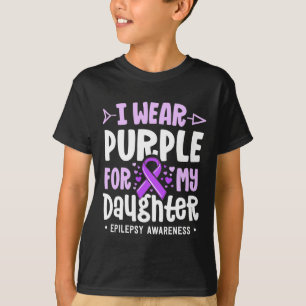 T-shirt Epilepsie Ruban Je Porte Violet Pour Ma Fille Awar