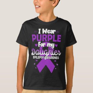 T-shirt Epilepsie Ruban Je Porte Violet Pour Ma Fille Awar