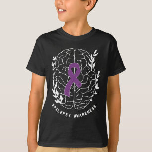 T-shirt Epilepsie Sensibilisation Ribbon Purple Epilepsie
