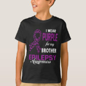 T-shirt Epilepsy Awareness I Wear Purple For My Brother Fa (Devant)