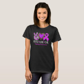 T-shirt Epilepsy Awareness Peace Love Cure Purple Ribbon L (Devant entier)