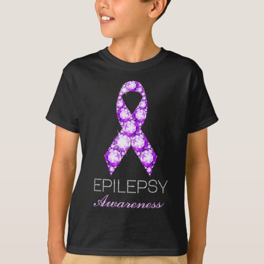 T-shirt Epilepsy Awareness Purple Ribbon Epilepsy Awarenes (Devant)