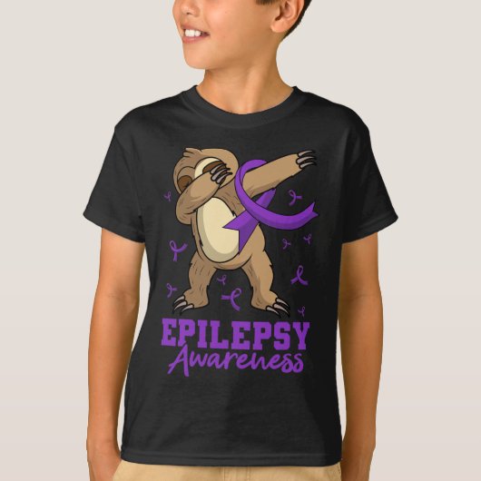 T-shirt Epilepsy Awareness Sloth Dabbing Epileptic Epileps (Devant)