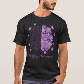 T-shirt Epilepsy Awareness Support Squad Purple Brain Flow (Devant)