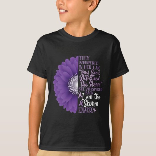 T-shirt Epilepsy Awareness They Whispered In Her Ear Flowe (Devant)