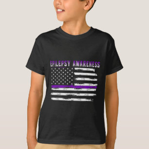 T-shirt Epilepsy Awareness USA Drapeau American Epilepsy S