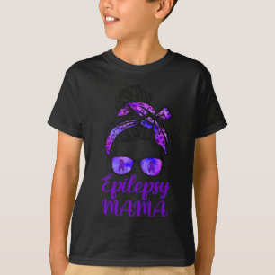 T-shirt Epilepsy Mama Messy Bun Lunettes de cheveux Bandan