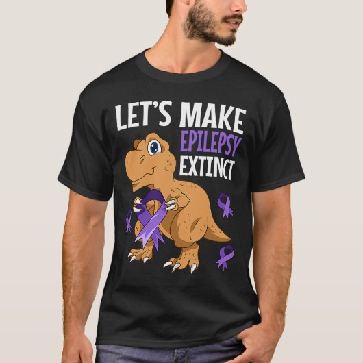 T-shirt Epilepsy Warrior Extinct Dinosaure Epileptique Sei (Devant)