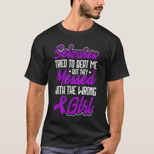 T-shirt Epilepsy Warrior Purple Ribbon Epilepsy Awareness (Devant)