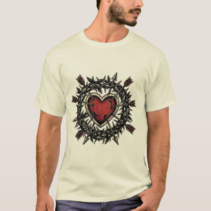 T-shirt Épines et Flèches Chemise coeur tatouage rétro f