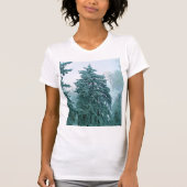 T-shirt Épinette de Noël avec neige (Devant)