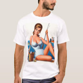 T-shirt Épinglage de pêche rétro (Devant)
