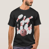 T-shirt Épingles de bowling et balle de bowling (Devant)