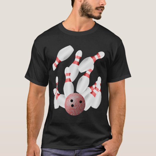 T-shirt Épingles de bowling et balle de bowling (Devant)