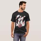 T-shirt Épingles de bowling et balle de bowling (Devant entier)