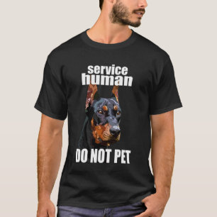 T-shirt Épingles drôles de Doberman Service Humain Ne pas 