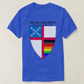 T-shirt Episcopal Church Shield with 8 Colours Rainbow Pri (Design devant)