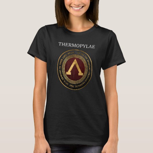 T-shirt Épitaphe des Thermopyles Histoire Spartiate Lambda (Devant)