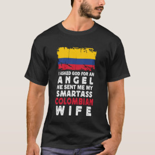 T-shirt Épouse colombienne drôle et prétentieuse Drapeau d