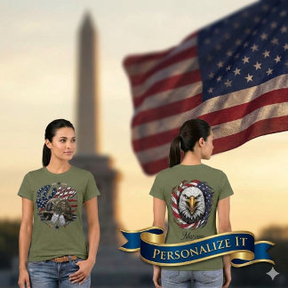 T-shirt Épouse de l'armée américaine personnalisée Patriot
