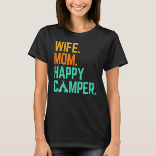 T-shirt Épouse Maman Happy Camper Mignonne Famille de Camp