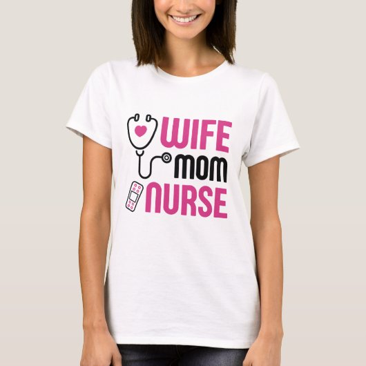 T-shirt Épouse Maman Infirmière (Devant)