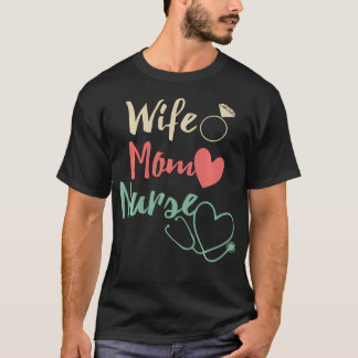 T-shirt Épouse Maman Infirmière Ii Infirmière Autorisée Po