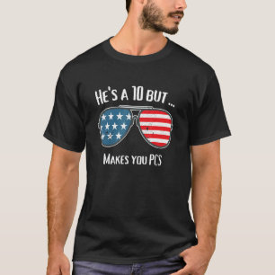 T-shirt Épouse militaire Il est un 10 mais fait de vous mè