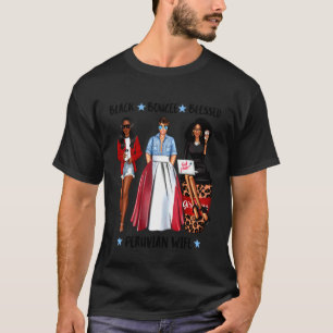 T-shirt Épouse noire afro-péruvienne Drapeau du Pérou