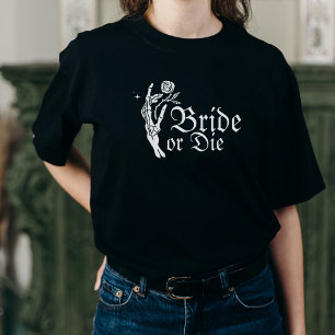 T-shirt Épouse ou mourir Gothique Squelette Coeur Bachelor