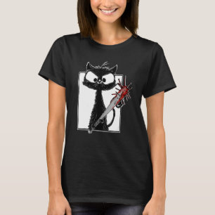 T-shirt Épouvantable Joyeux Halloween Chat Noir Femmes Hom