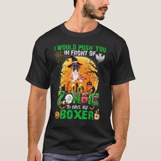 T-shirt Épouvantable, vous pousse devant les zombies pour (Devant)