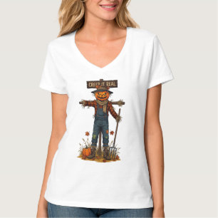 T-shirt Épouvantail Citrouille Creep It Real Design Hallow