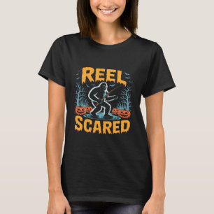 T-shirt Épouvantail de saumon Bigfoot pêche Halloween Reel