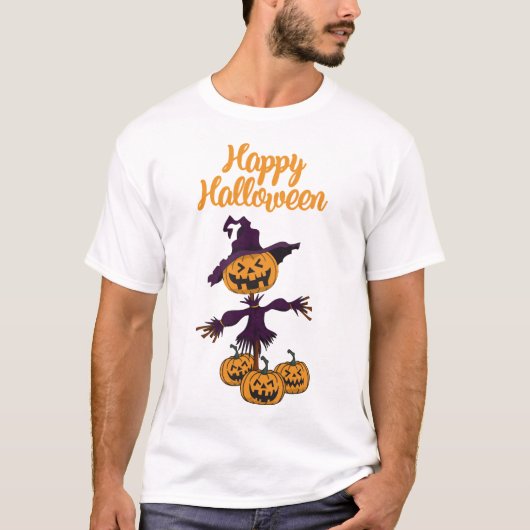 T-shirt Épouvantail joyeux Halloween (Devant)