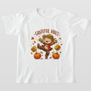 T-shirt Épouvantail Vibrations de Gratitude Automne