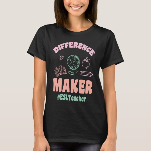 T-shirt EPS Enseignants Différencier Maker ESLTeacher Reto (Devant)