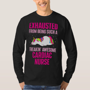 T-shirt Épuisé D'Être Une Infirmière Cardiaque Awesome Uni