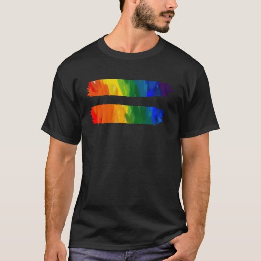 T-shirt Equality LGBT Pride Awareness Rainbow For Gay & Le (Devant)