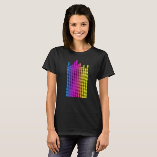T-shirt Equalizer Rainbow Music Sound Engineer Audio Patt (Devant entier)