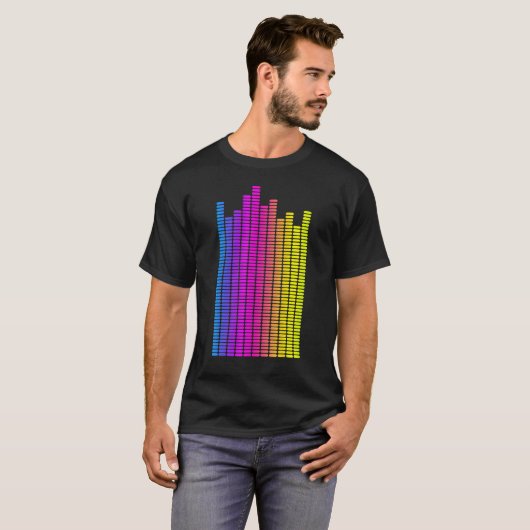 T-shirt Equalizer Rainbow Music Sound Engineer Audio Patt (Devant entier)