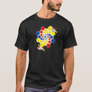 T-shirt Equateur Couleur du drapeau géométrique de la rota
