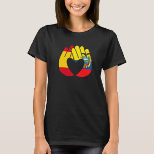 T-shirt Equateur Drapeau Espagne Drapeau Amitié Fraternité