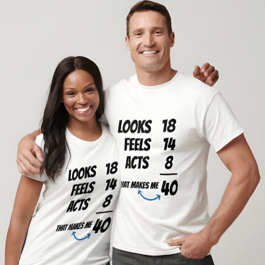 T-shirt Équation d'âge personnalisée drôle d'anniversaire 