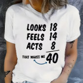 T-shirt Équation d'âge personnalisée drôle d'anniversaire 