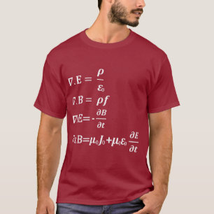 T-shirt équation de physique de maths de maxwell