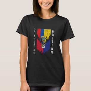 T-shirt Equatorien Drapeaux haïtiens arrachés Equateur Haï